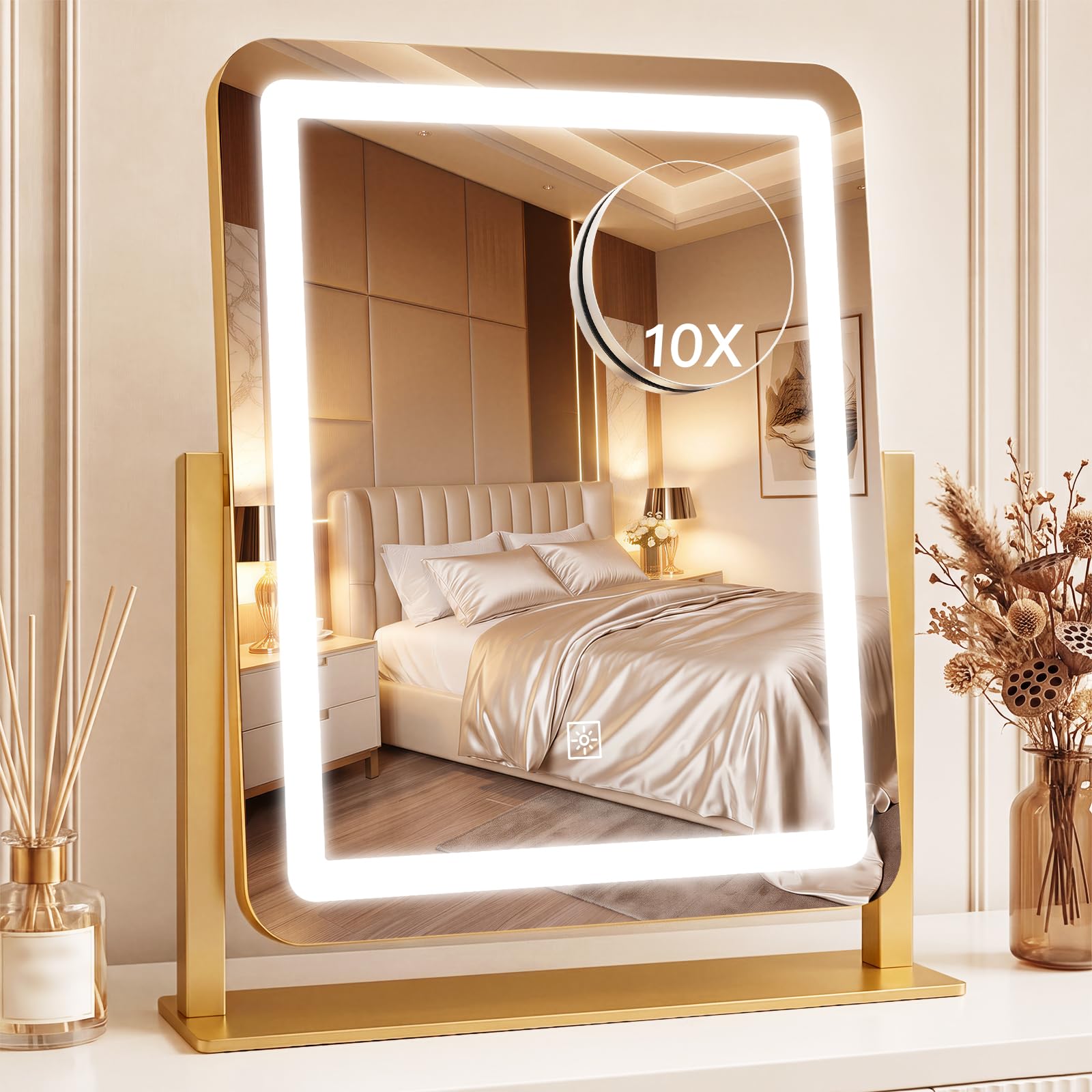 CraftCraze 15"x13"Vanity Mirror| Makeup Mirror with Lights, 3 Col - CraftCraze Official Product View 9