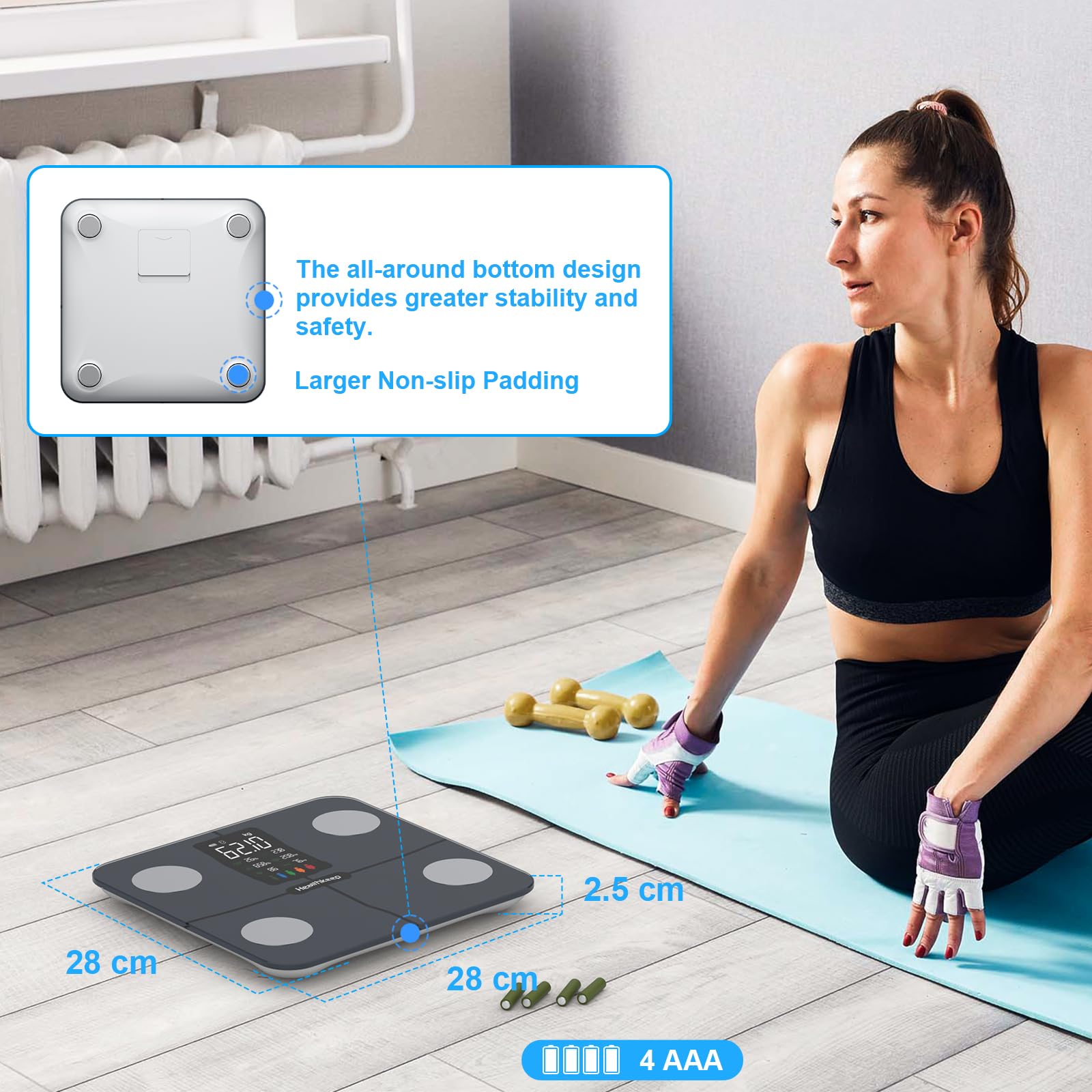 Healthkeep Smart Scale for Body Weight – Large Display Digital Sc - Healthkeep Official Product View 9
