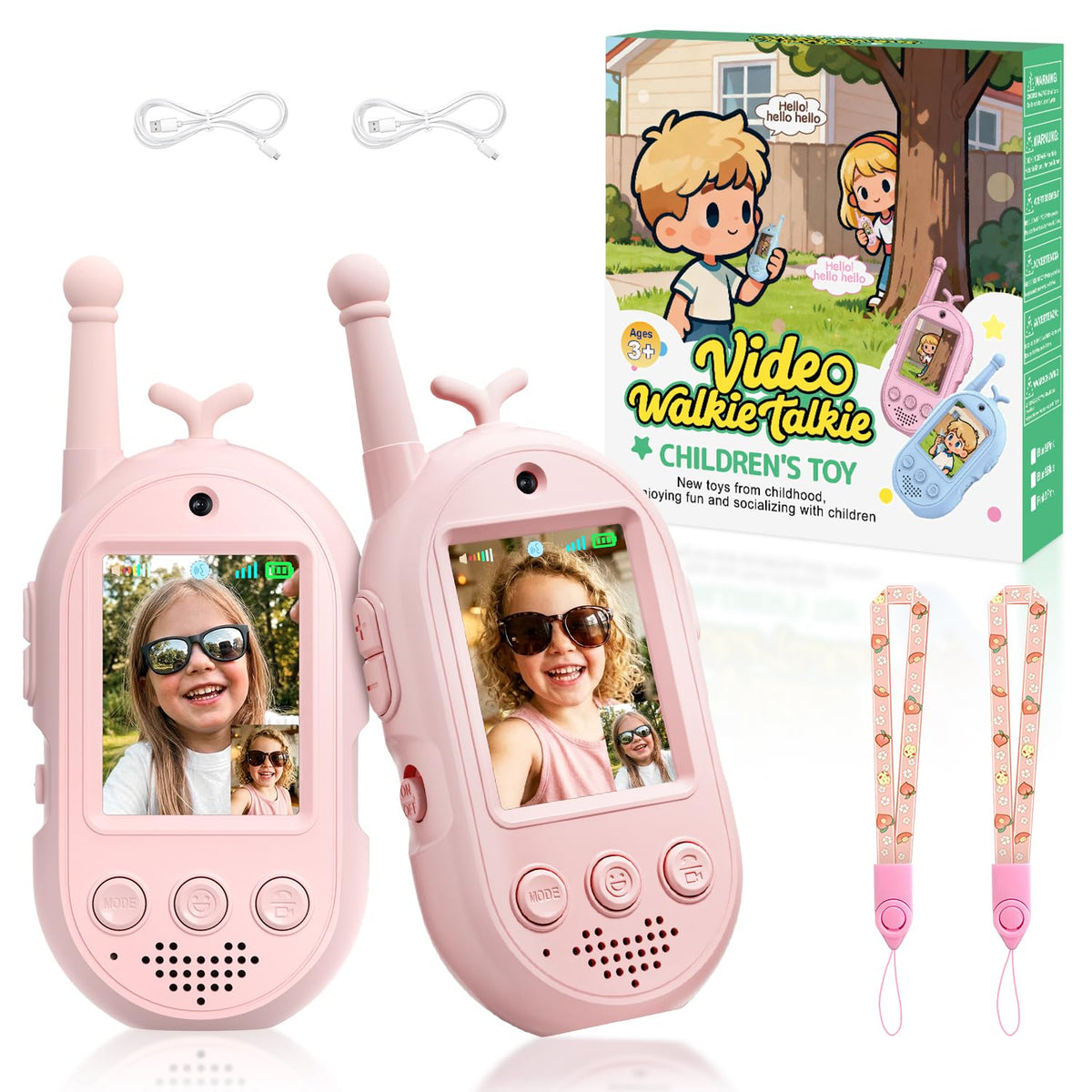 Video Walkie Talkies for Kids 2 Pack Rechargeable Kids Video - YUSSBCU Official Imagery - 2