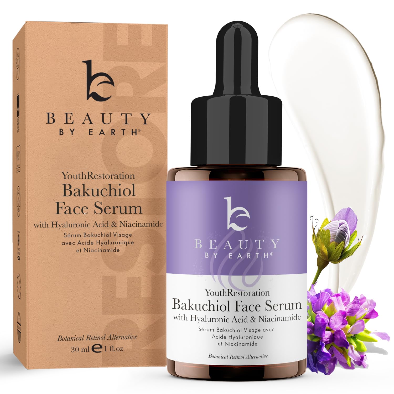 Beauty by Earth Bio Retinol Alternative Bakuchiol Serum - Smooths Fine Lines & - Beauty by Earth Official Product View 2