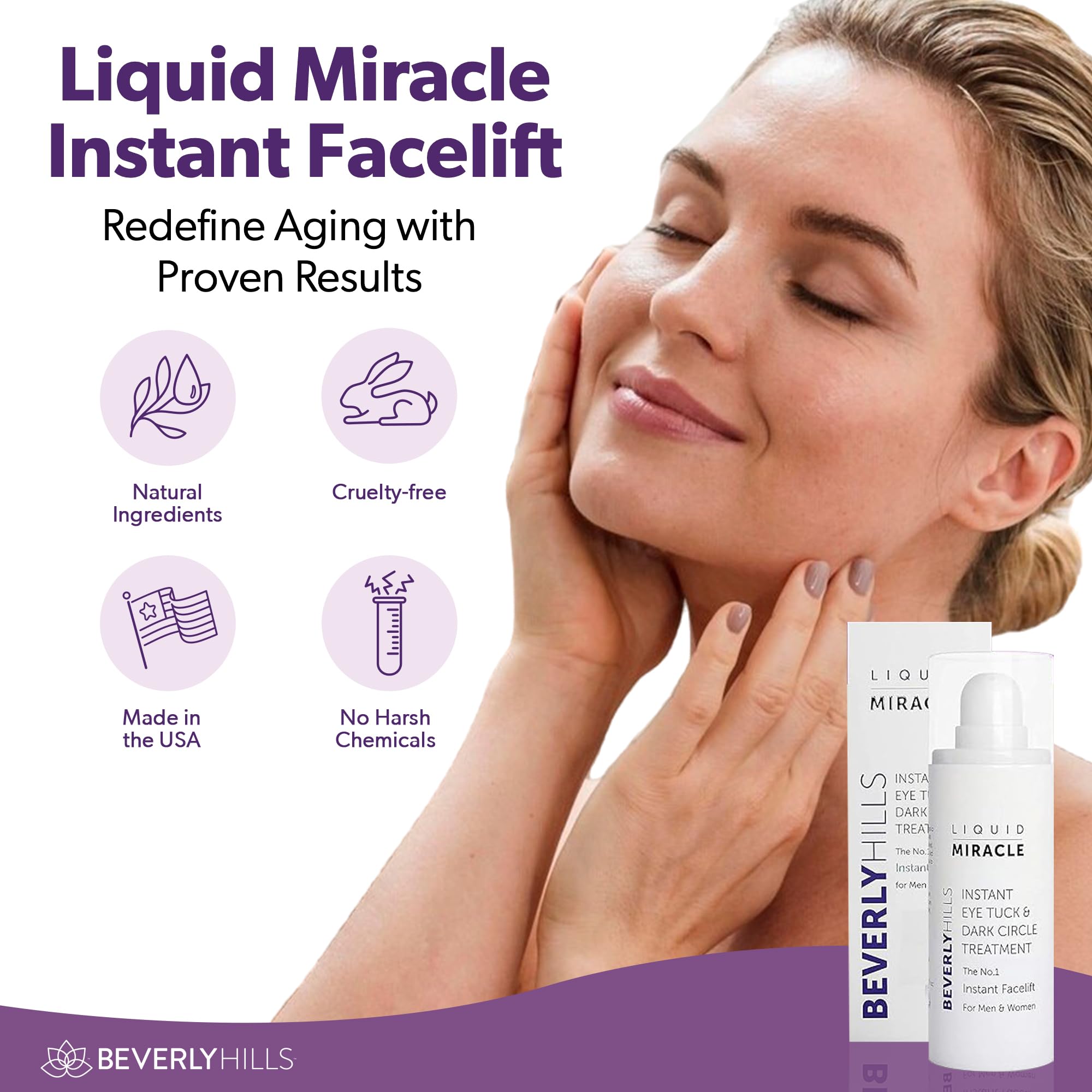 Beverly Hills Instant Facelift Anti Aging Eye Serum Treatment for Dark Circles, Puffy Eyes, Wrinkles, Under Eye Bags, Fine Lines, and Crows Feet | 30mL (120 Days Supply) - BEVERLY HILLS Official Product View 8