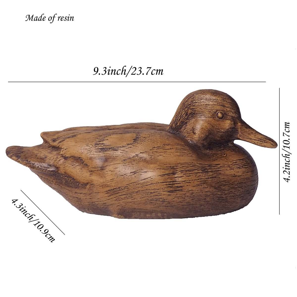 Wooden Texture Duck Home Decor Statue Rustic Home - Hymmah Official Imagery - 4