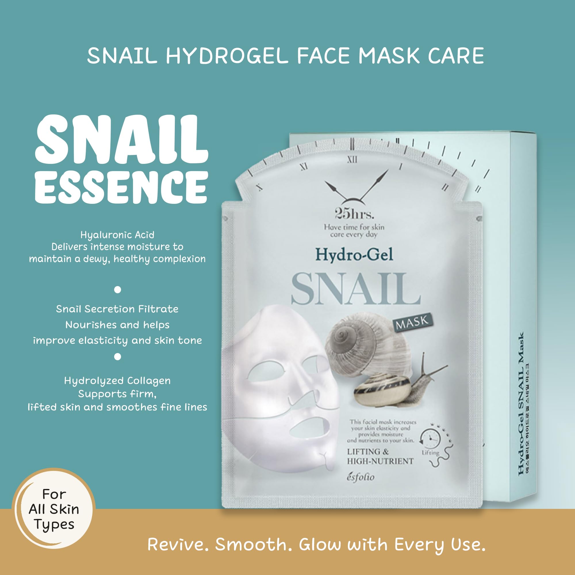 esfolio Snail Hydrogel Face Mask – Hydrating, Repairing &amp; - esfolio