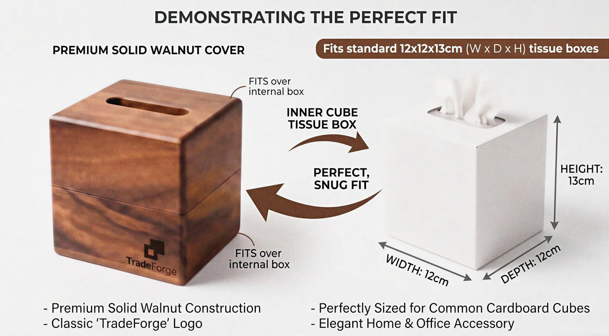 TradeForge South American Black Walnut Wooden Tissue Box - Premium Selection Official Imagery - 4