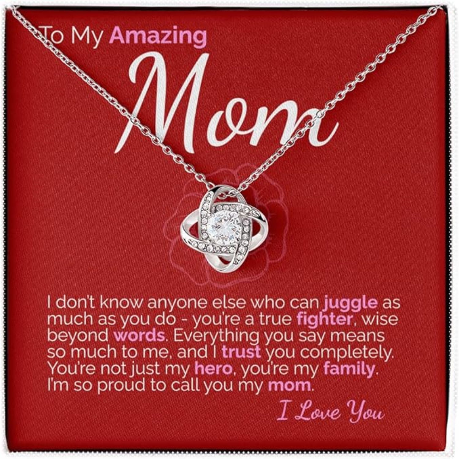 Necklace Gift for Mom Birthday from Daughter or Son – Jewelry with Message