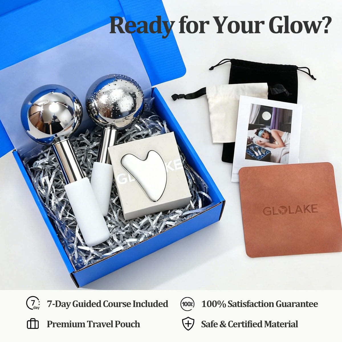 304 Stainless Steel Ice Roller for Face Eyes with Gua Sha 3 - GLOLAKE Official Imagery - 8