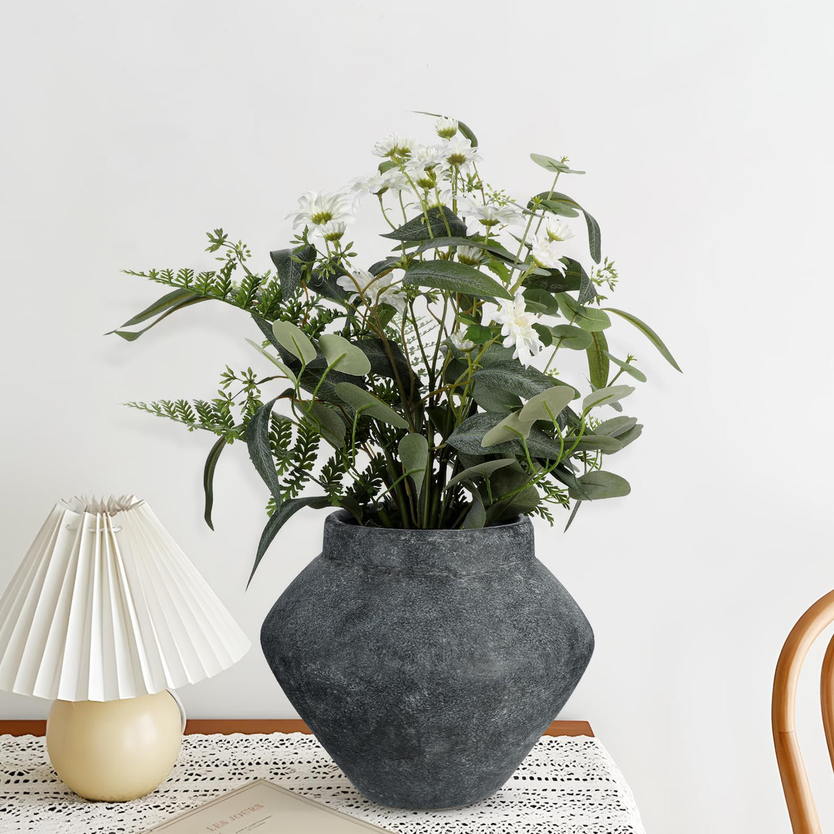 Briful Large Rustic Ceramic Vase with Distressed Finish 8 2 - Briful Official Imagery - 6