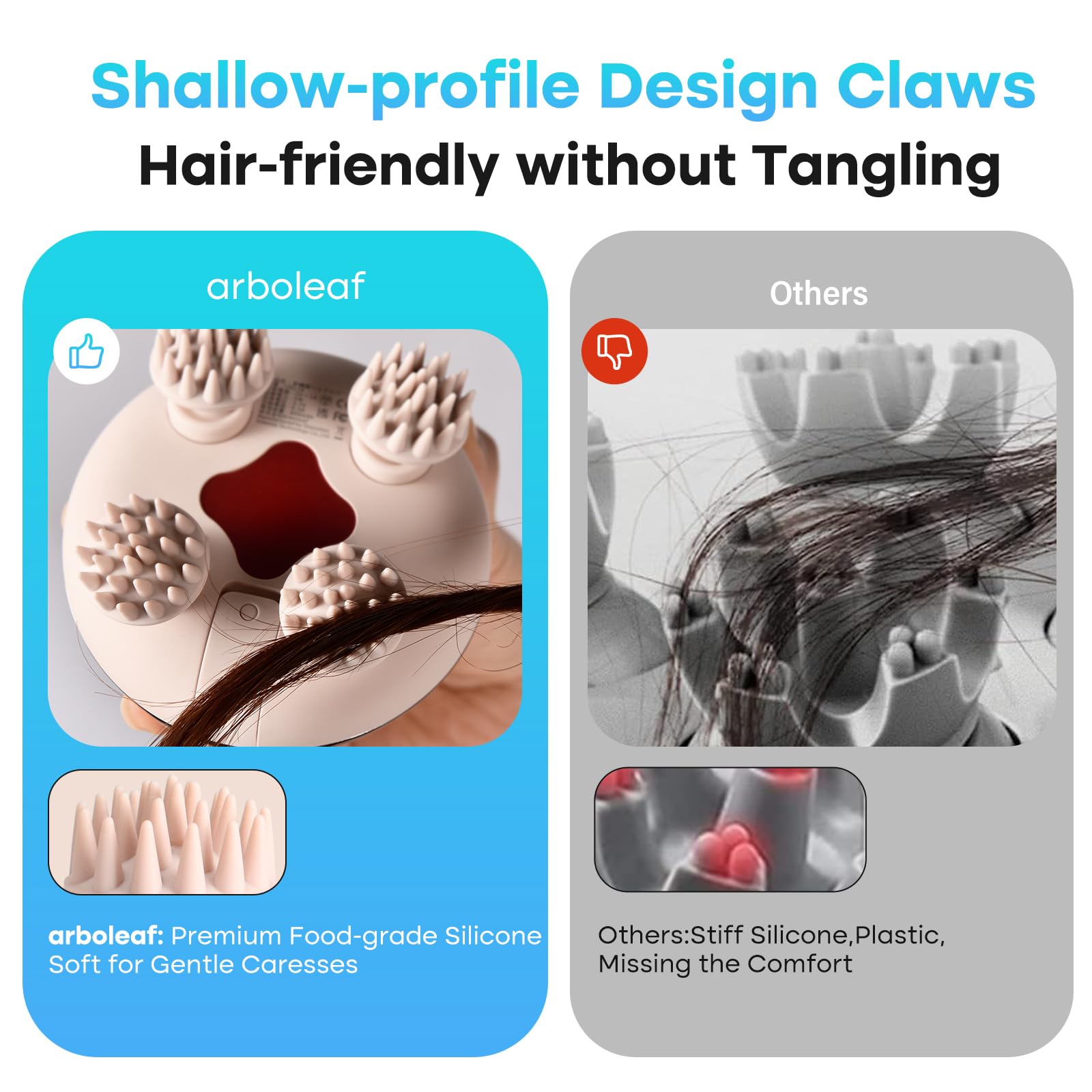 arboleaf Electric Scalp Massager Head Massager Scalp Stress Relax - arboleaf Official Product View 3