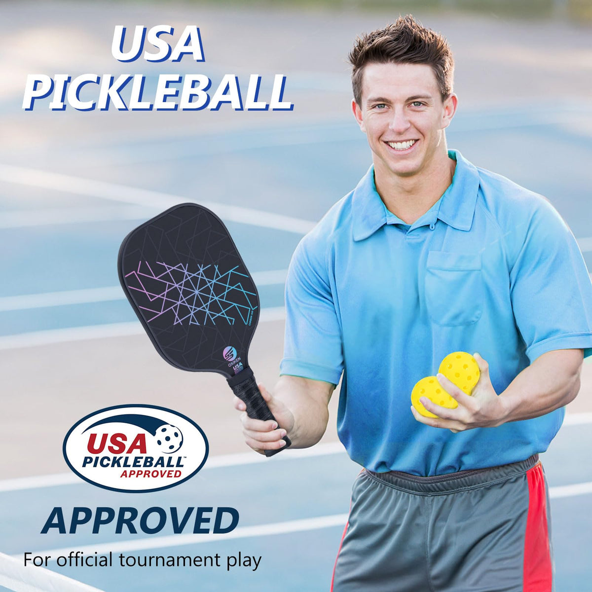 Pickleball Paddles Set of 4 USAPA Approved Pickleball Set - SS OXIKEN Official Imagery - 7