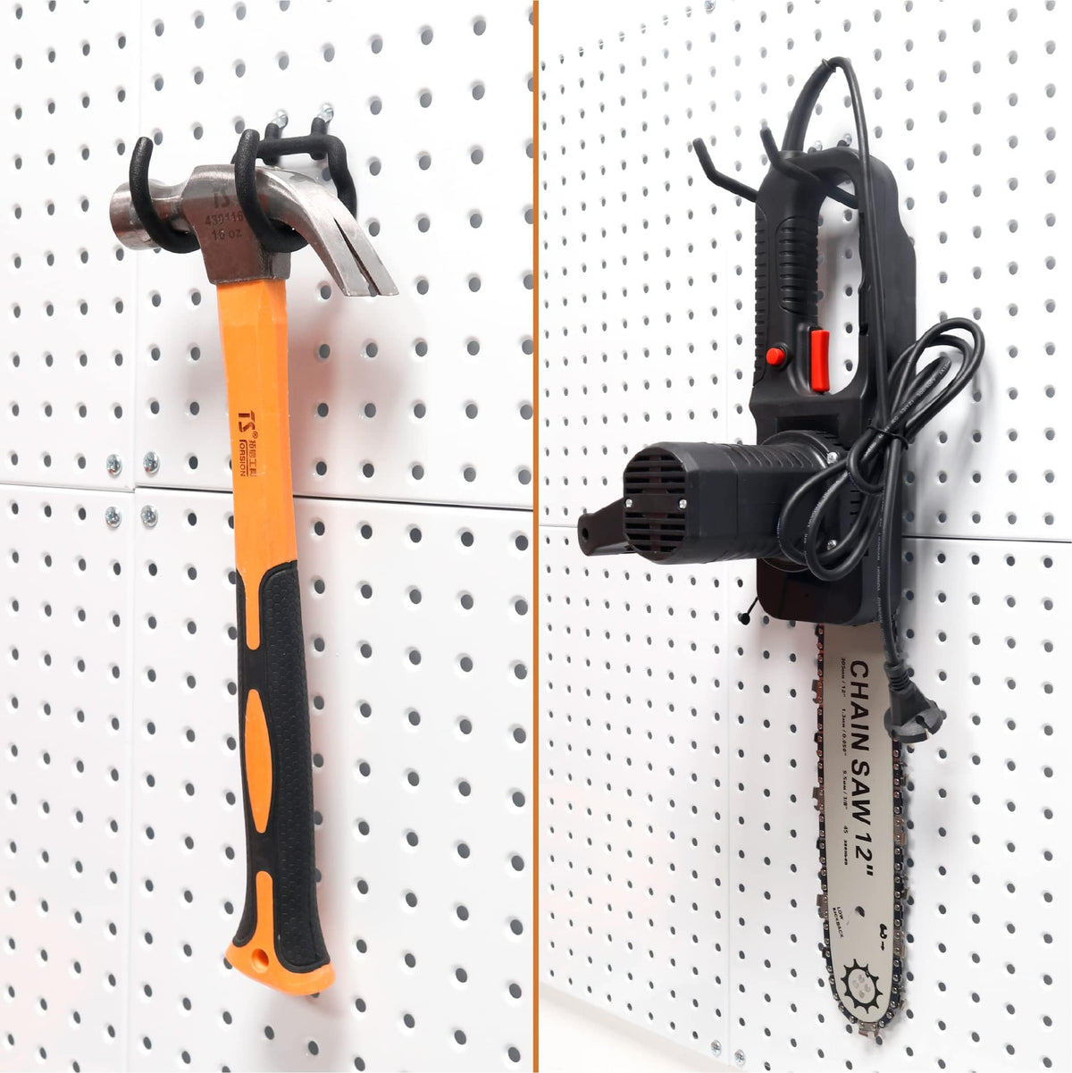 HUHOLE 24 Pack Pegboard Drill Holder Tool Hooks for 1 4 Inch - HUHOLE Official Imagery - 6