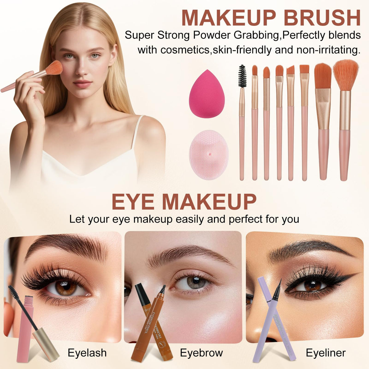 All in One Makeup Kit Professional 40 Color Eyeshadow - OAWLY Official Imagery - 6