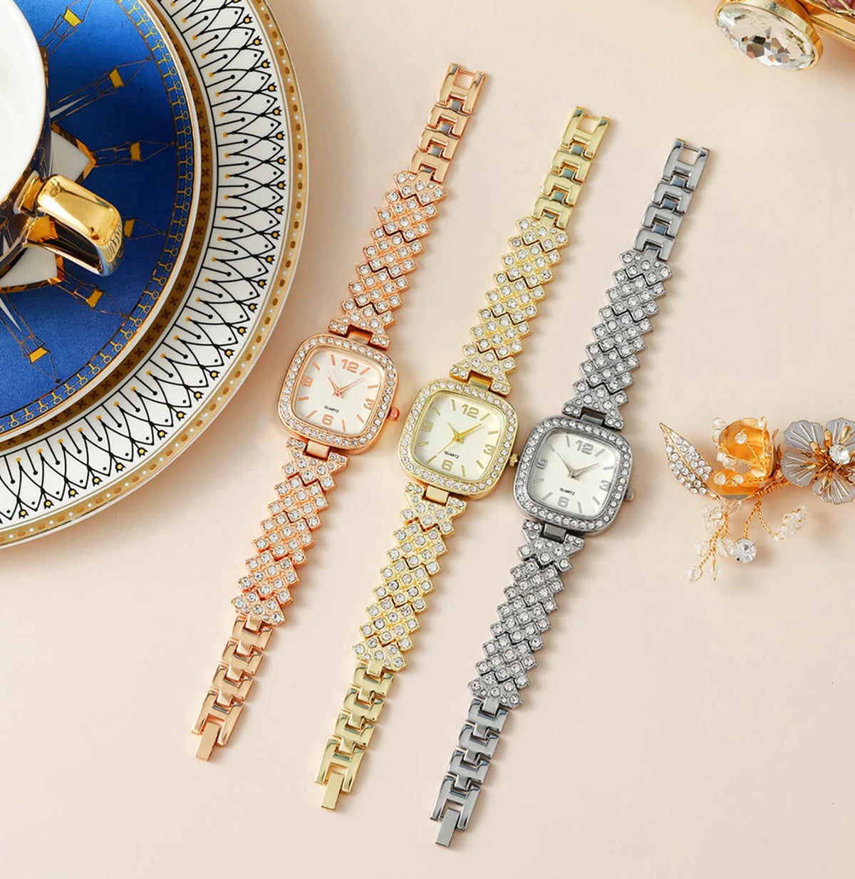 ADSBIAOYE Fashion Luxury Vintage Diamond Square Watch - ADSBIAOYE Official Imagery - 7