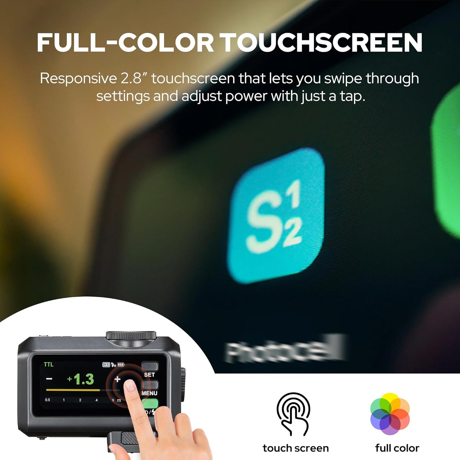 GODOX iT30 Pro F TTL mini wireless camera flash for Fuji cameras, compact design, with 2.4G TTL wireless connectivity