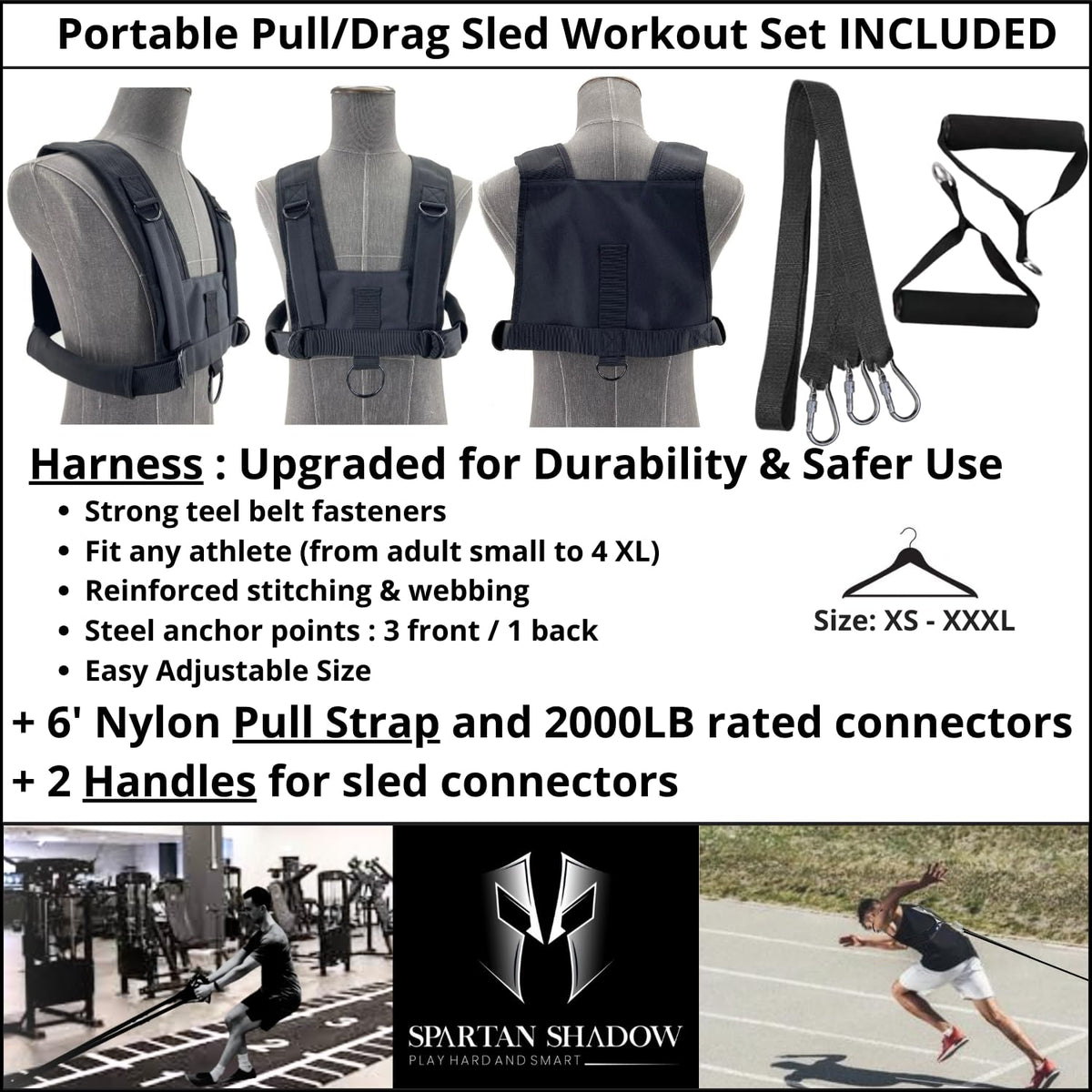 Weight Sled for Training Outdoor Indoor Workout Sled Push - SPARTAN SHADOW Official Imagery - 8