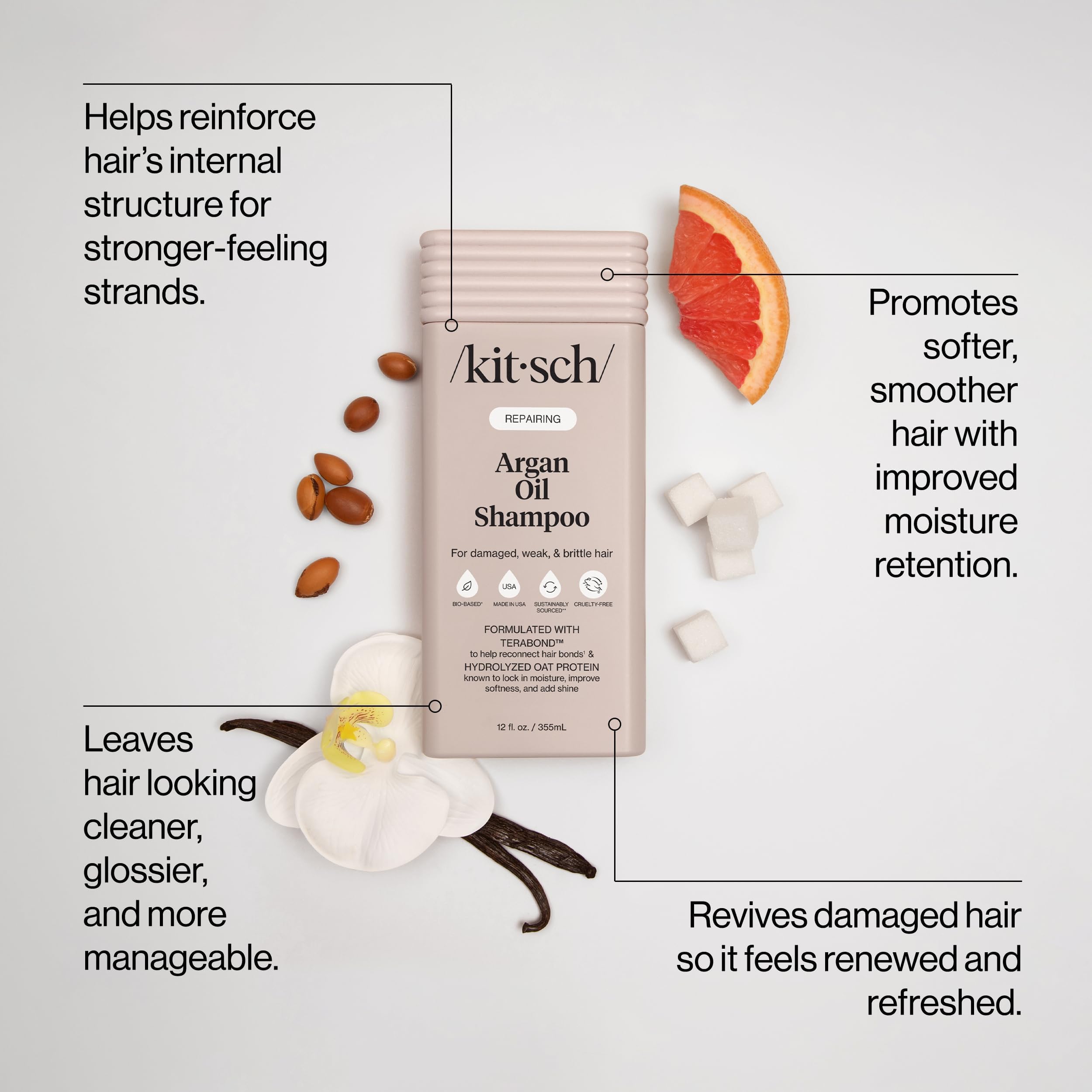 Elefair Tech Kitsch Argan Oil Shampoo for Hair Growth – Hydrating Hair Care – 12 - Elefair Tech Official Product View 3