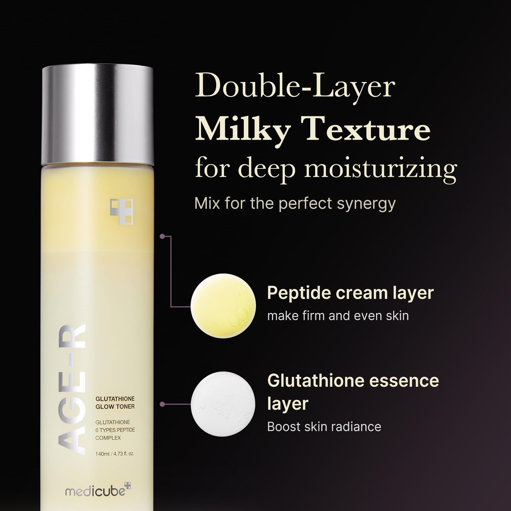 medicube Age-R Glutathione Glow Milky Toner - medicube