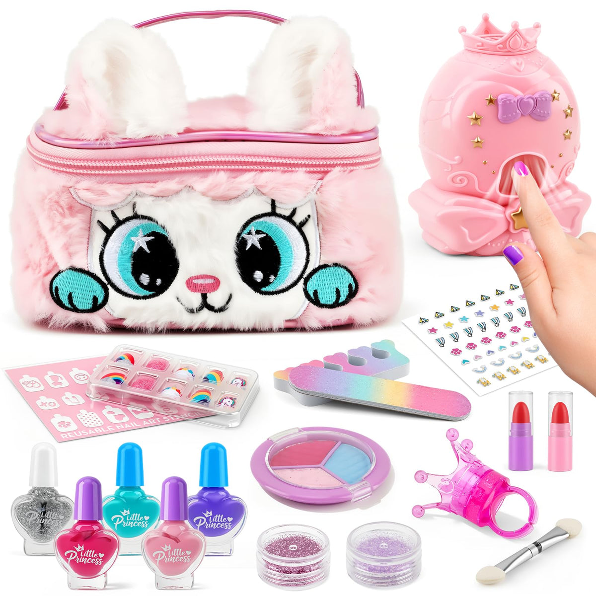 Kids Makeup Kit for Girls Washable Nail Polish Set with 1 - PANPAPA Official Imagery - 2