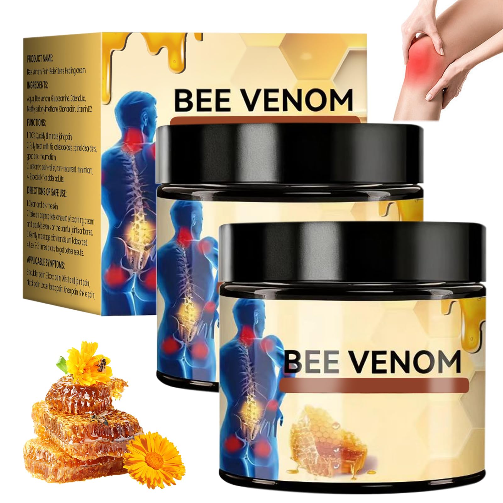Elefair Bee Venom Joint & Bone Cream, natural fast-relief joint and muscle cream with bee venom for soothing pain relief.