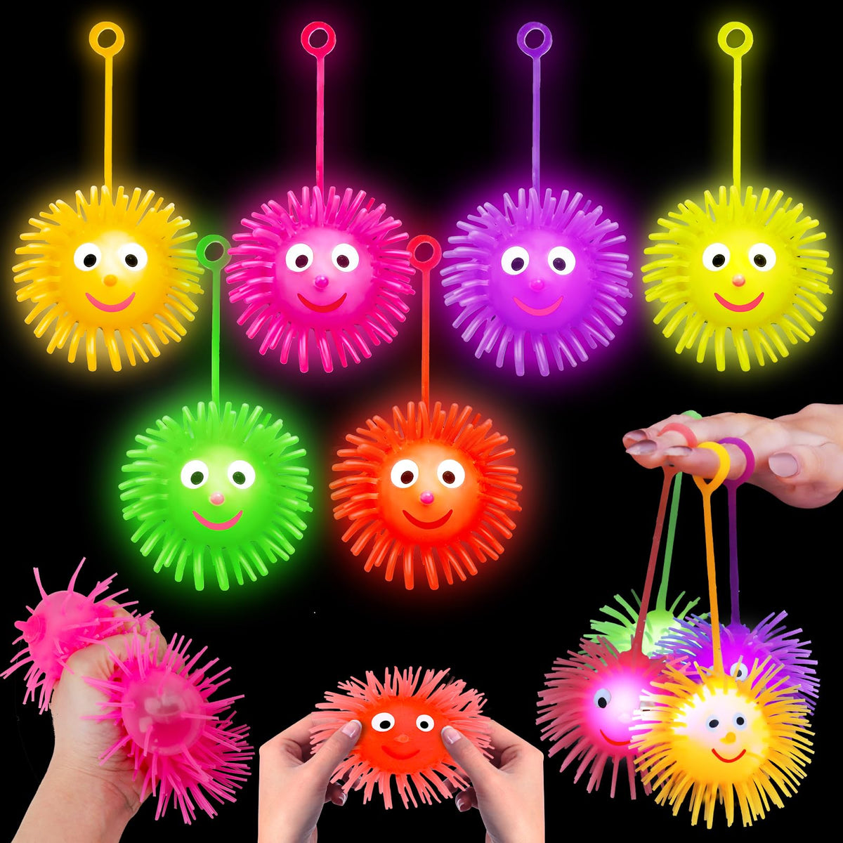24 PCS Light Up Balls Party Favors for Kids 4 8 8 12 Goodie - Basytodio Official Imagery - 2