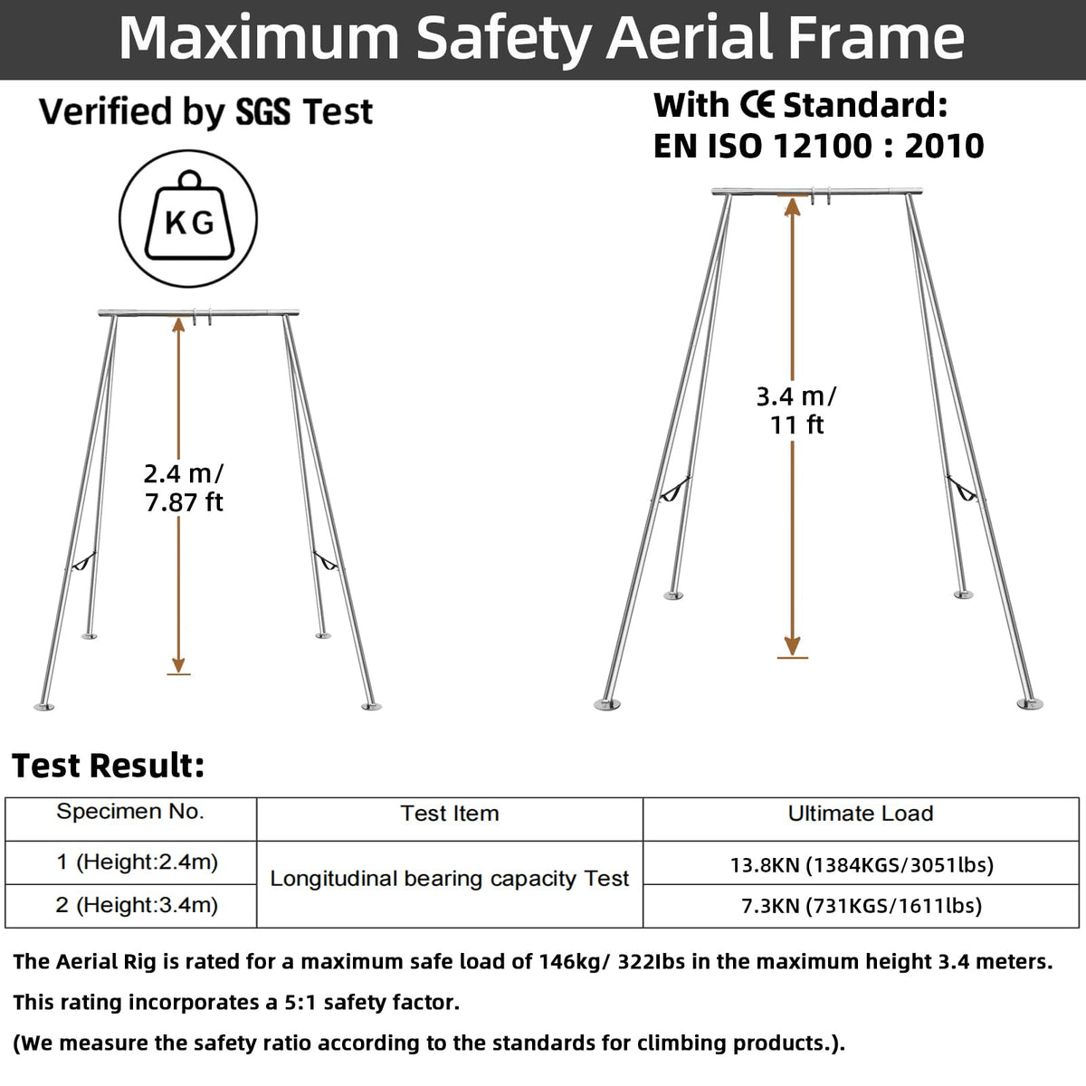 PRIOR FITNESS Aerial A Frame Rig CE SGS Certified Height - PRIOR FITNESS Official Imagery - 4