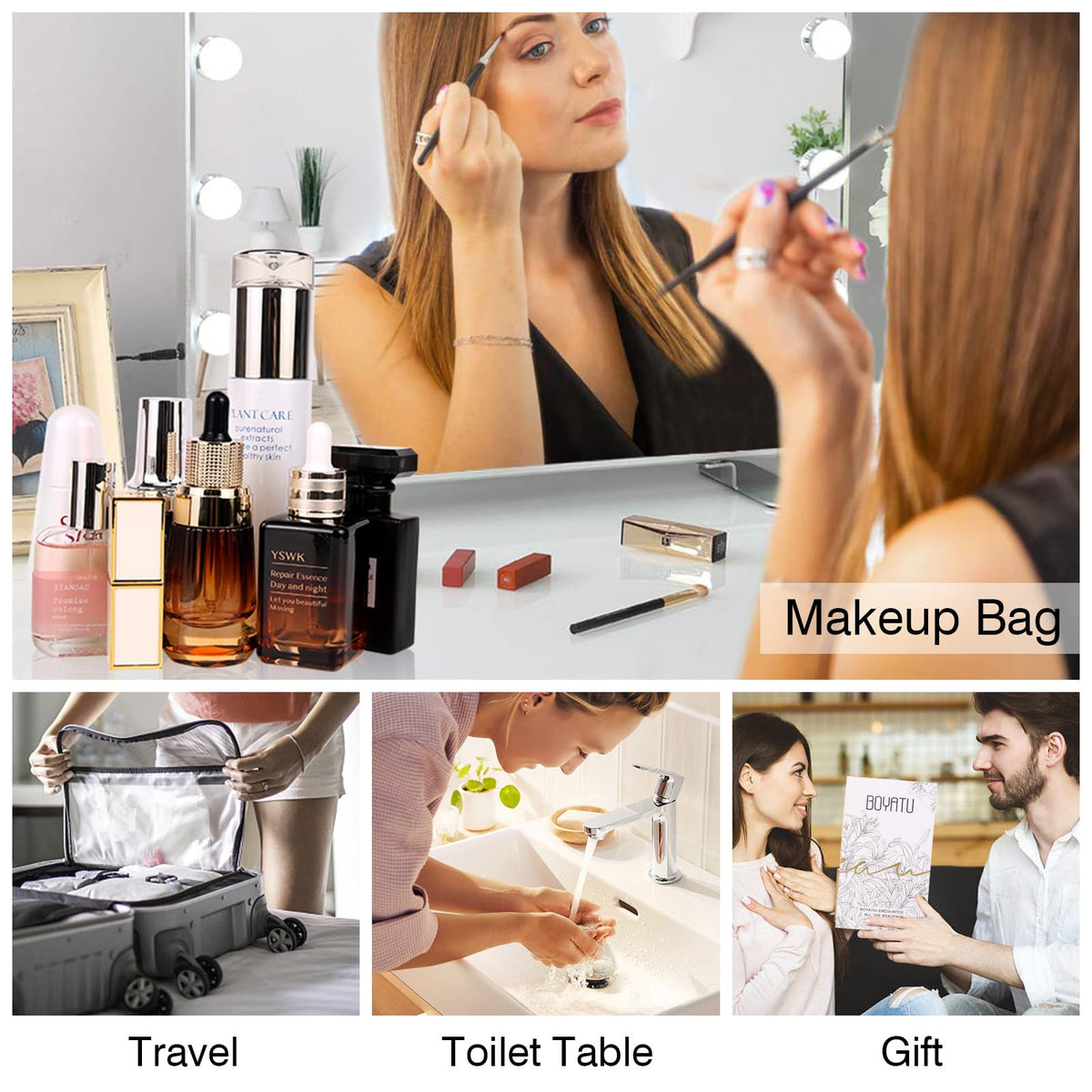 BOYATU Travel Makeup Bags Cosmetic Organizer Bag 3 Set Make - BOYATU Official Imagery - 8