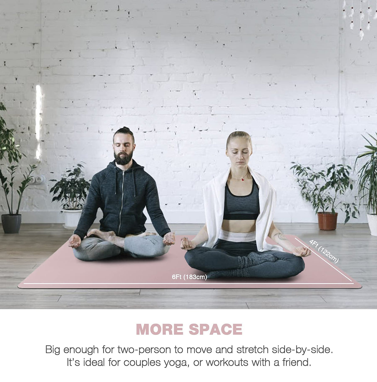 Large Yoga Mat for Men and Women 1 4 2 5 Inch Extra Thick - UMINEUX Official Imagery - 6