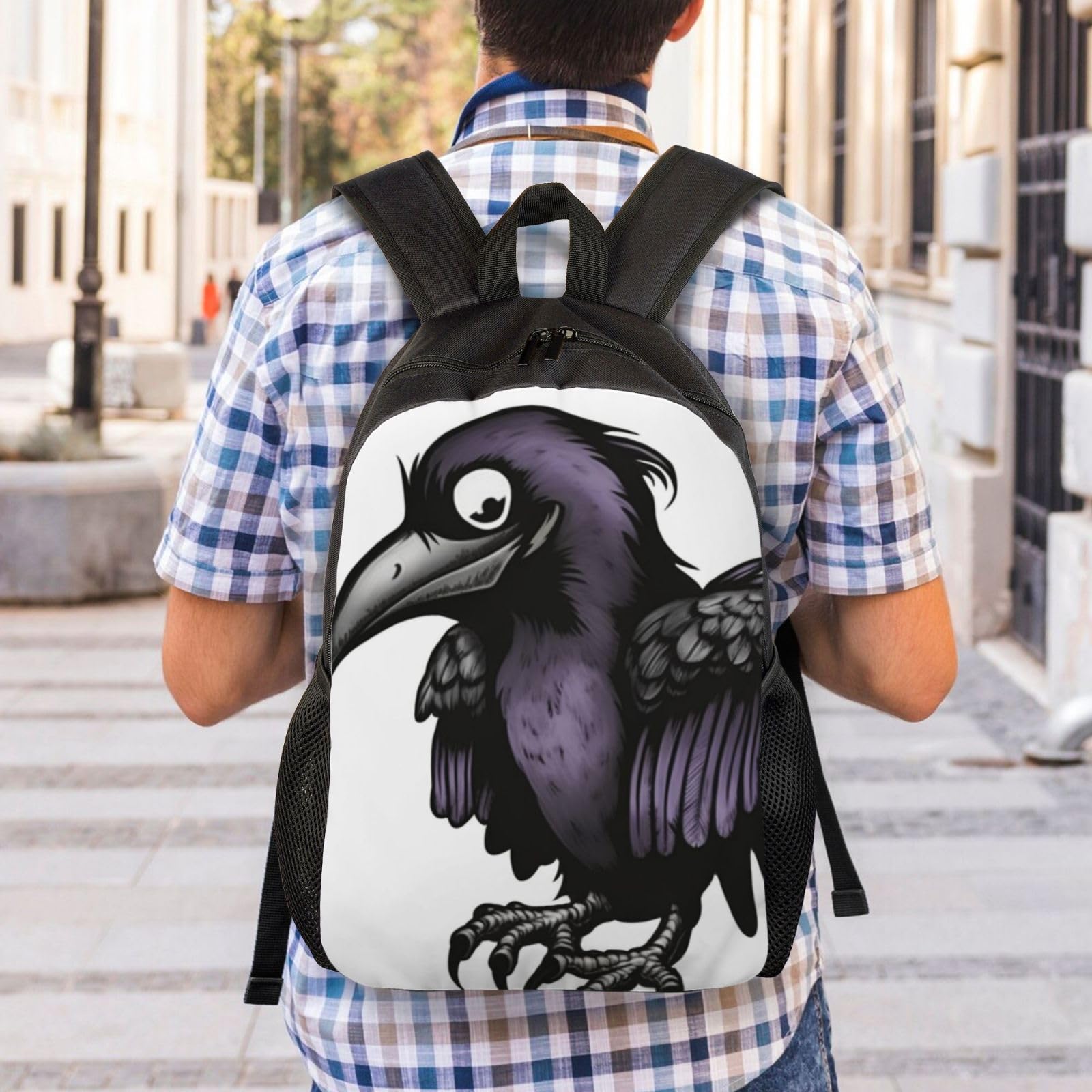 Ravens Cute Backpack Waterproof Lightweight Casual Backpack One Size Daypack Travel Laptop Bag For Men Women