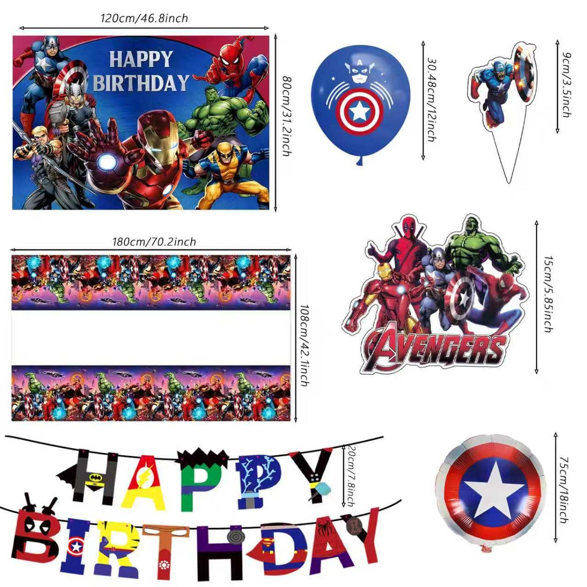 46Pcs superhero Birthday Party Supplies Avengers Party - leuaxmy Official Imagery - 4