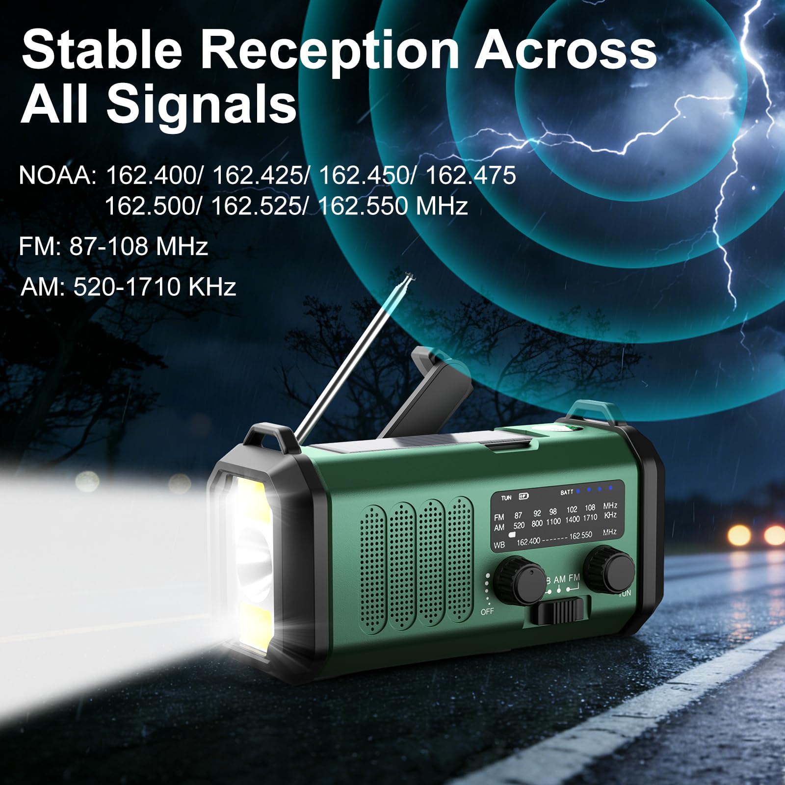 Leaton Hand Crank Emergency Radio, NOAA Weather Radio AM/FM,10000 by Leaton - Angle View 3