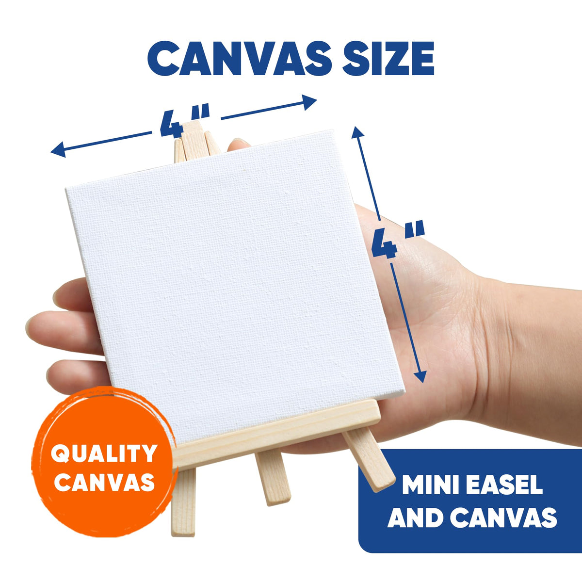 Set of 12 Mini 4x4 Canvas and Easel Set with 10 Colors - CRAFTY HAPPITOYS Official Imagery - 5