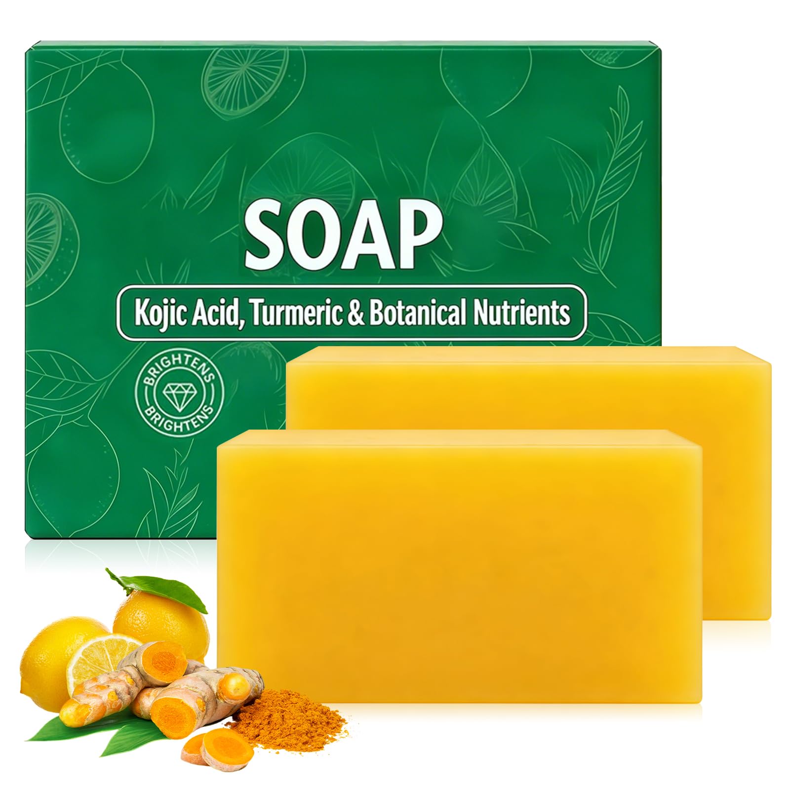2Pcs Stemsoul Soap,Superfood Stemsoul Soaps,StemSoul Turmeric - Product Imagery