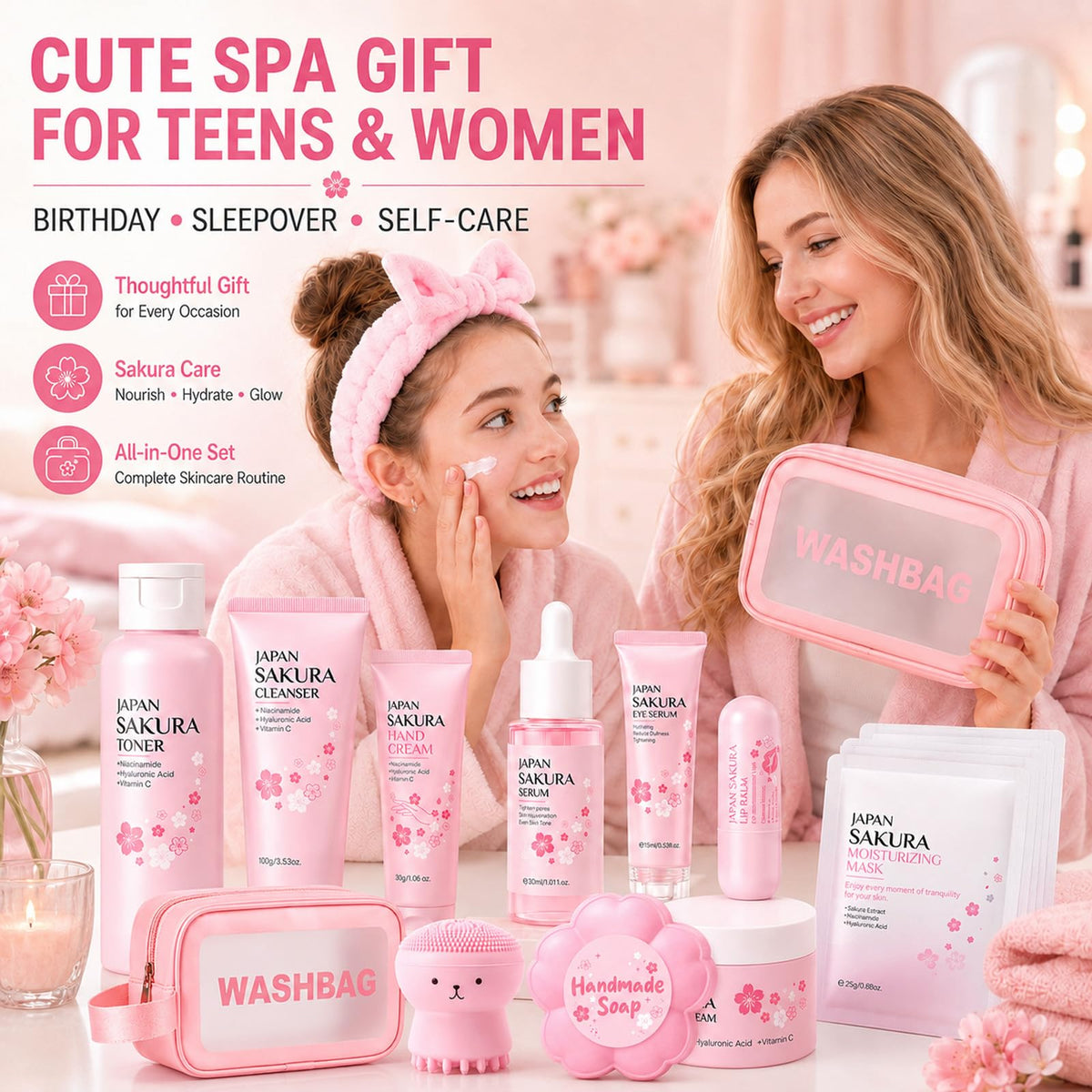 Sakura Skin Care Set for Kids Teen Girls Birthday Christmas - Sulily Official Imagery - 6