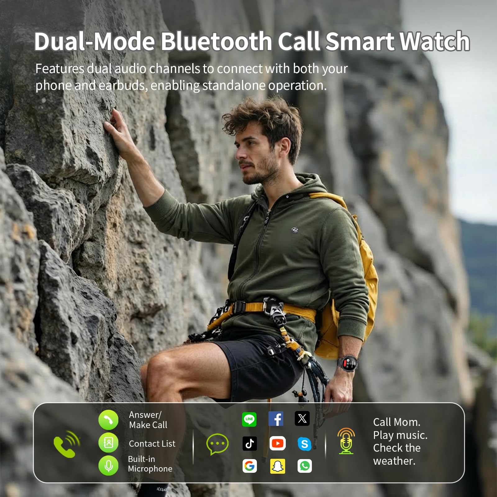 Soudorv Military Smart Watch for Men, 50+ Day Battery Life, Bluetooth - View 2