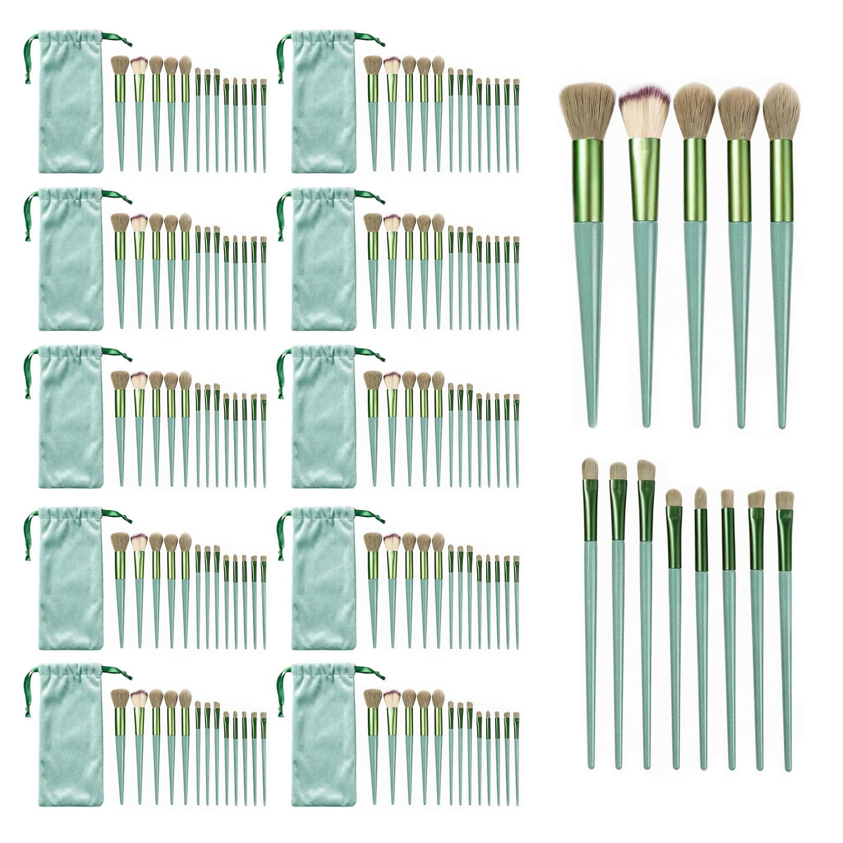 10 Sets Makeup Brushes with 13 Travel Size Brushes Pouch - HDFCLUP Official Imagery - 2