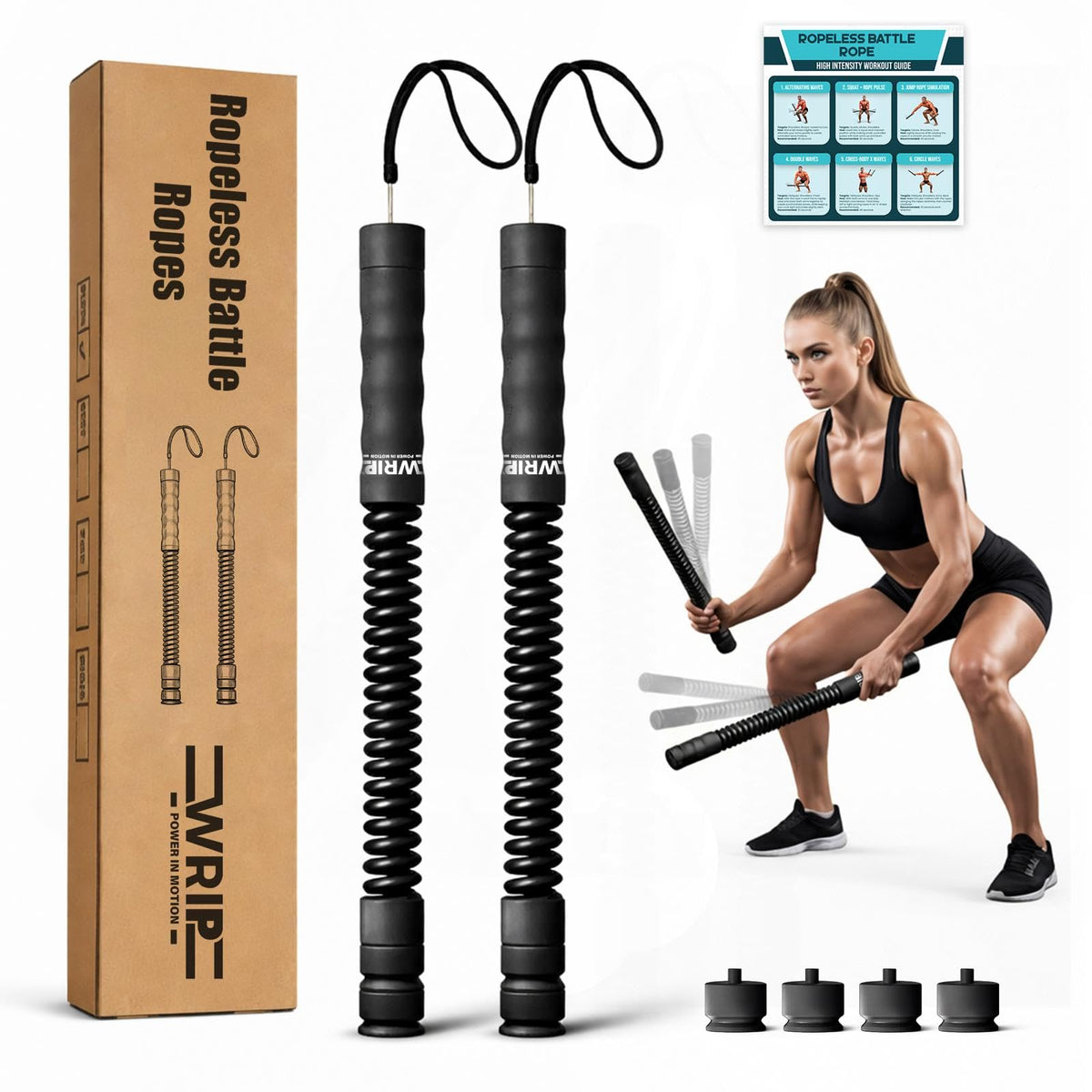Ropeless Battle Ropes Weighted Home Gym Equipment Fat - Wrip Official Imagery - 1