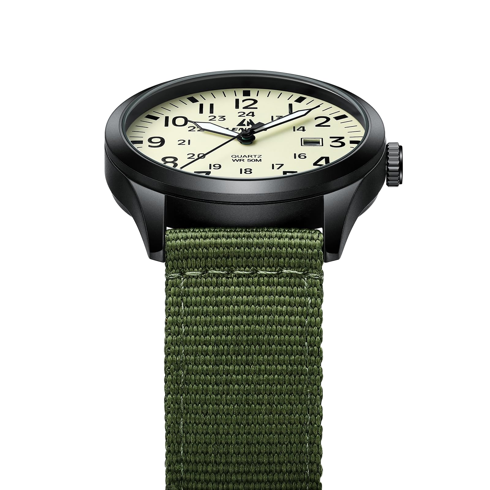 LN LENQIN Mens Watches Unisex Military Sport Nylon Strap Stylish Luminous Fashion Analog Quartz Watch for Men Waterproof Army Tactical Casual Wristwatch