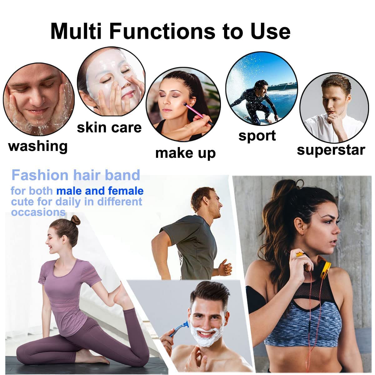 Metal Headband for Men, Non Slip Wave Hair Band, Flex Grip 6 Pcs - KELUBATU Official Product View 6