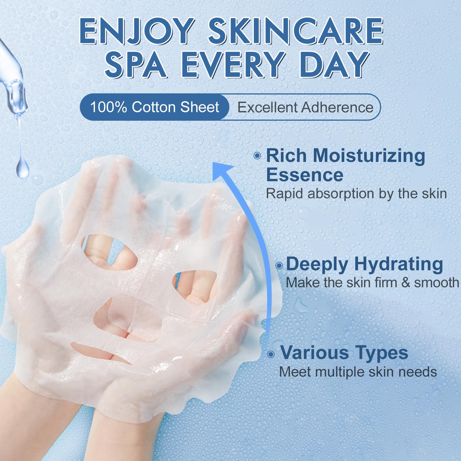KONEUK 14 Pack Sheet Face Masks Skincare, Hydrating Face Masks - KONEUK