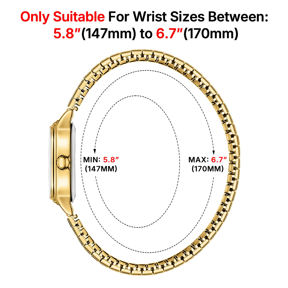 Small Gold Watches for Women Easy to Read Dial Ladies Analog - TKIIOER Official Imagery - 6