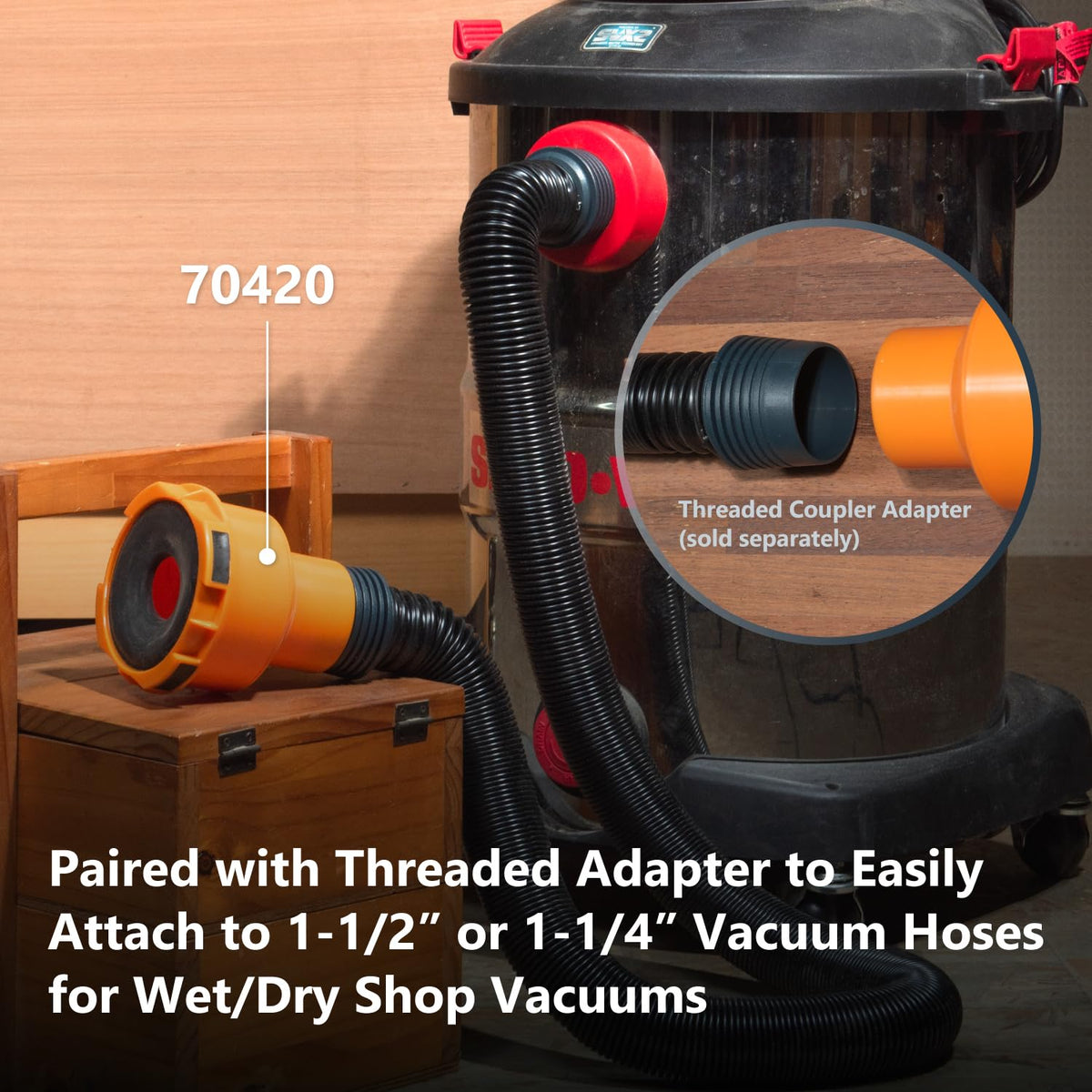 POWERTEC 70511 10 Ft Vacuum Hose Dust Collection Kit w 2 - POWERTEC Official Imagery - 8