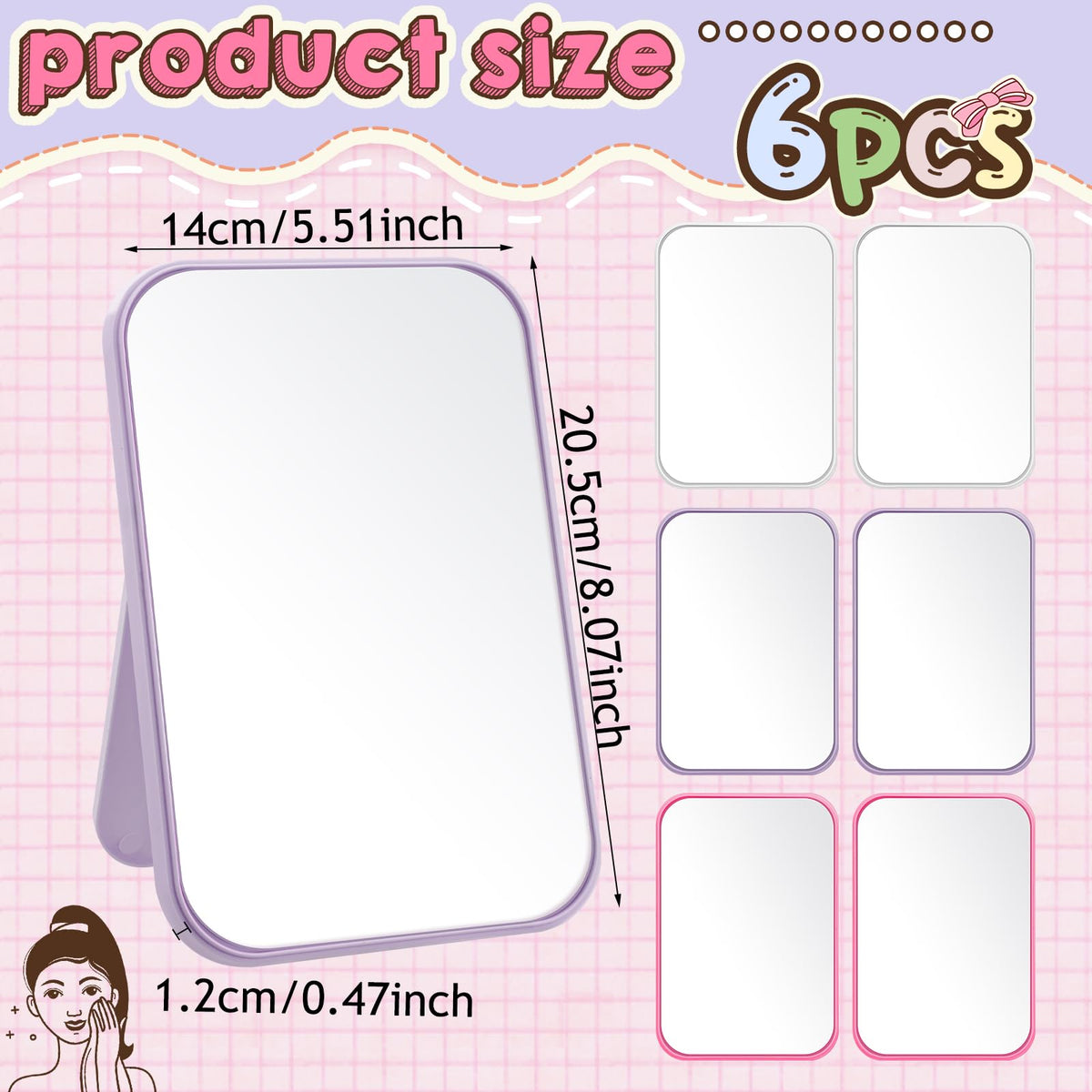 DoubleFill 6 Pcs Spa Party Mirror Spa Party Supplies for - DoubleFill Official Imagery - 3