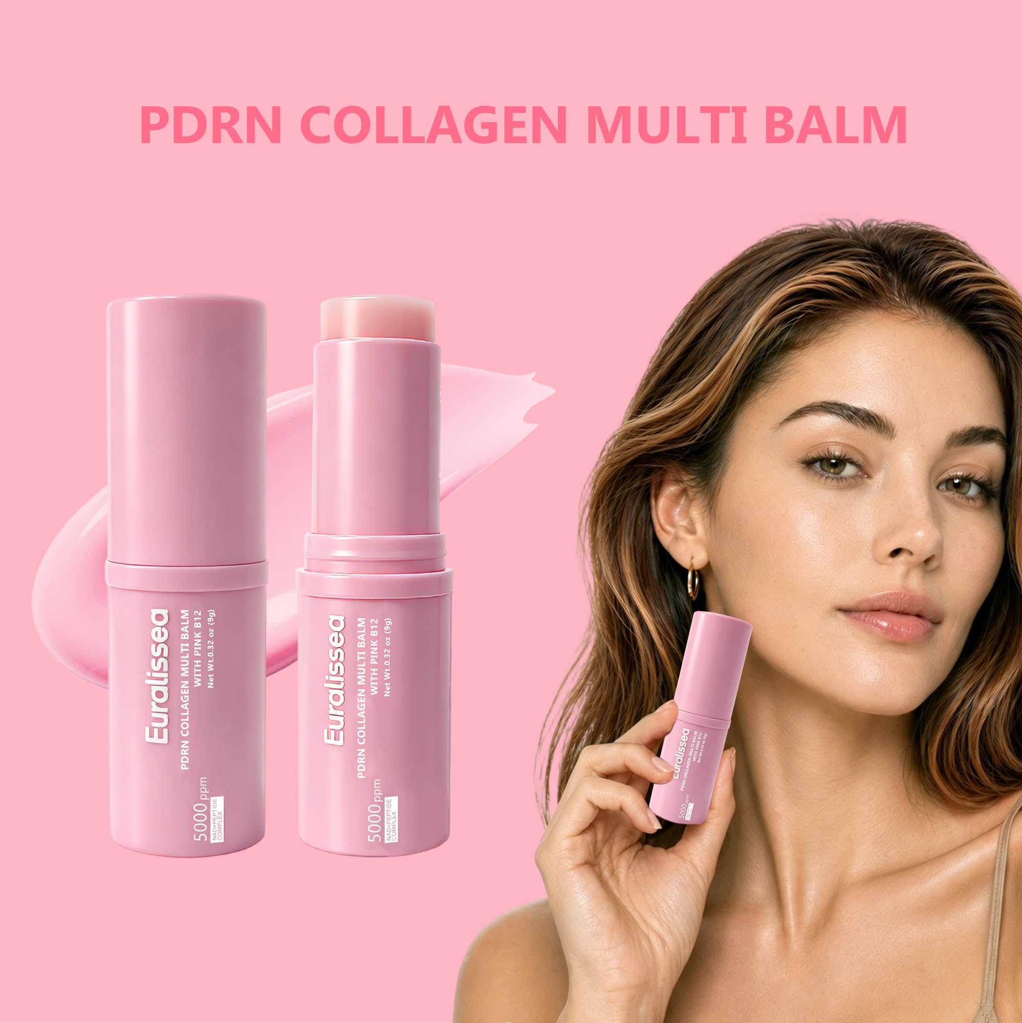 Euralissea PDRN Eye Balm Stick 2 Pack, Collagen Multi Balm with Pink B - View 3