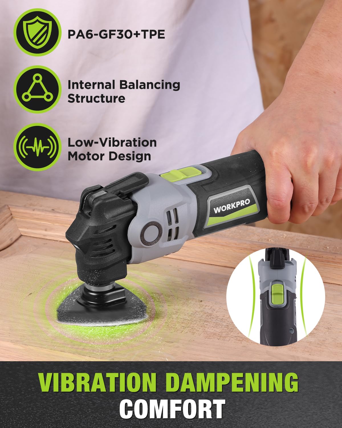 WORKPRO 400W Corded Oscillating Multi Tool Kit - WORKPRO Official Imagery - 7