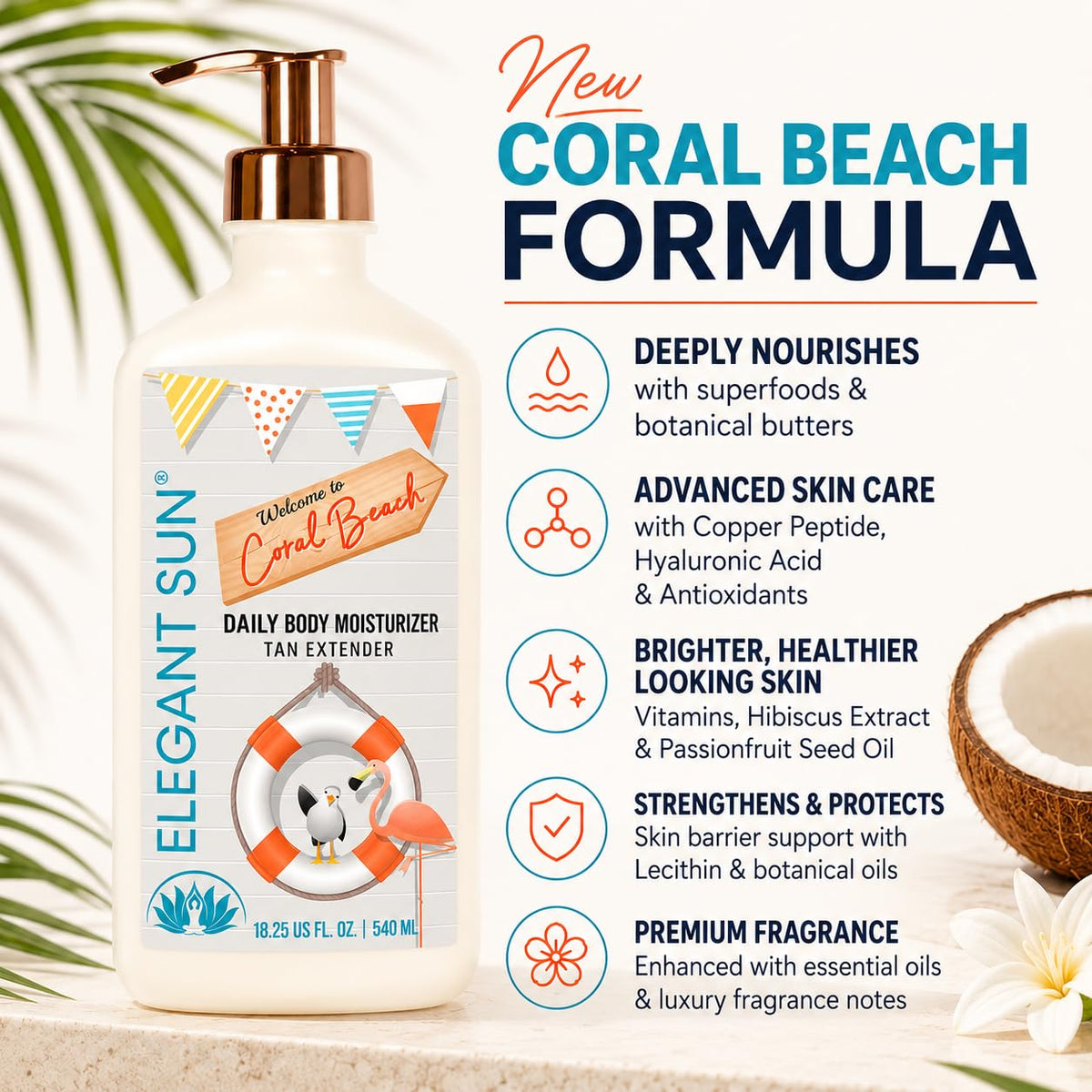 Elegant Sun Coral Beach Daily Moisturizer Tan Extender - Elegant Sun Official Imagery - 4