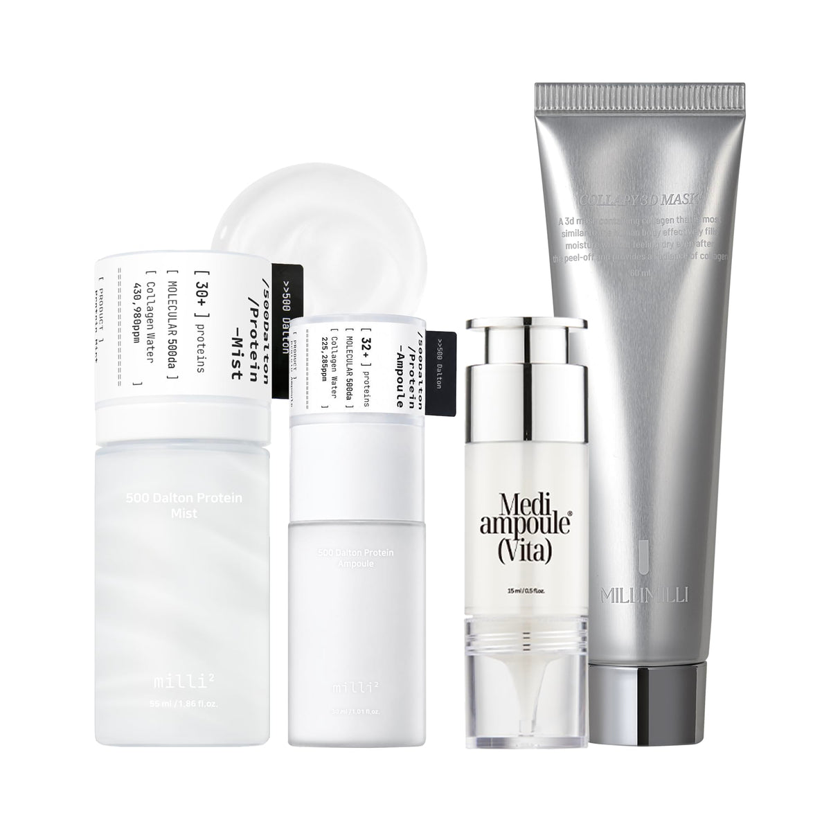 500 Dalton Complete Routine 4 Step Korean Skincare Set with - millimilli Official Imagery - 2