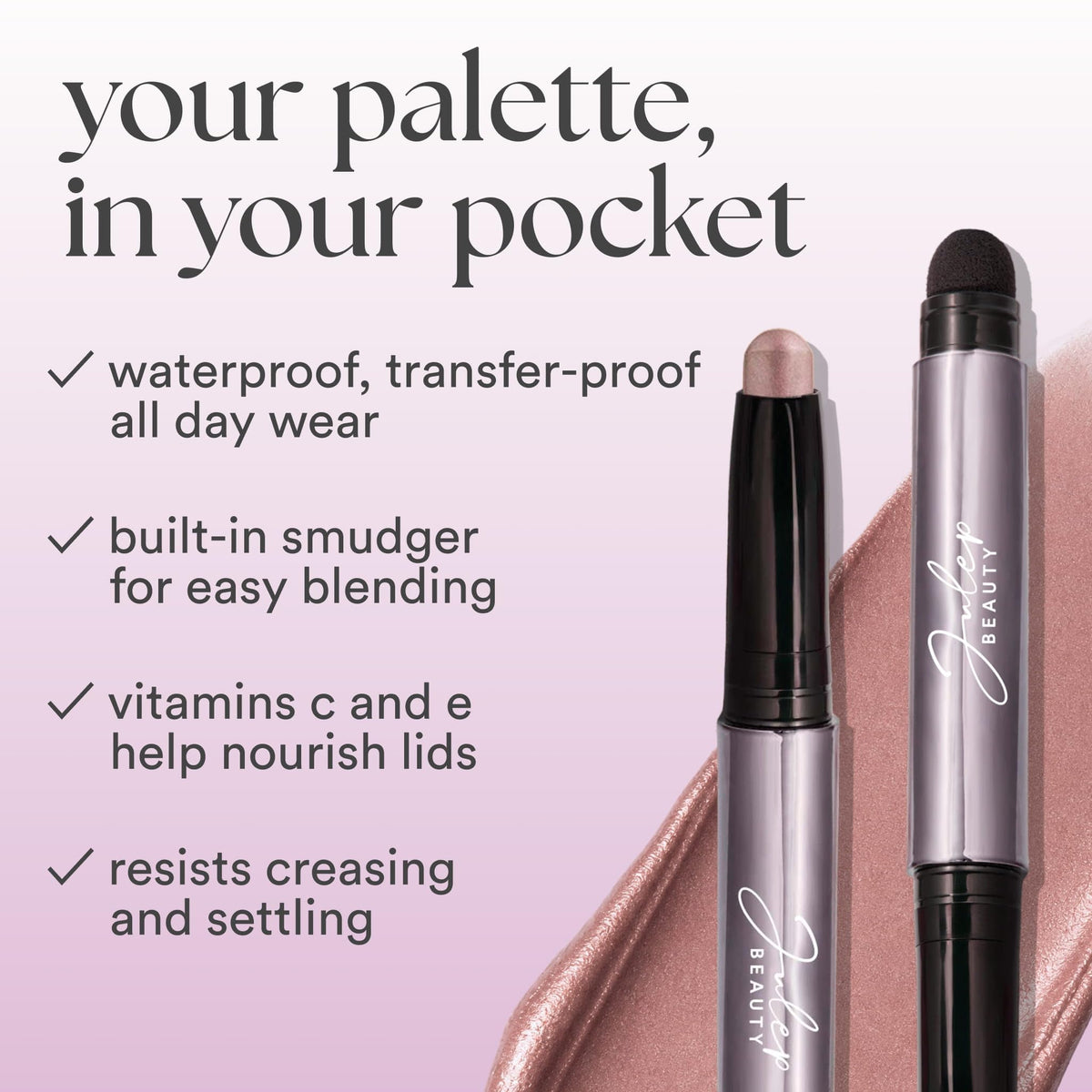 Julep Eyeshadow 101 Cr me to Powder Eyeshadow Stick Smoky - Julep Official Imagery - 4
