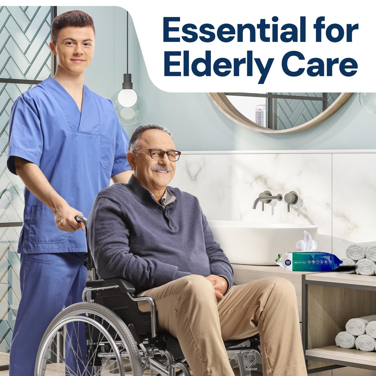 OPTEEL Adult Wipes for the Elderly Extra Large 8x13 Pre - OPTEEL Official Imagery - 3