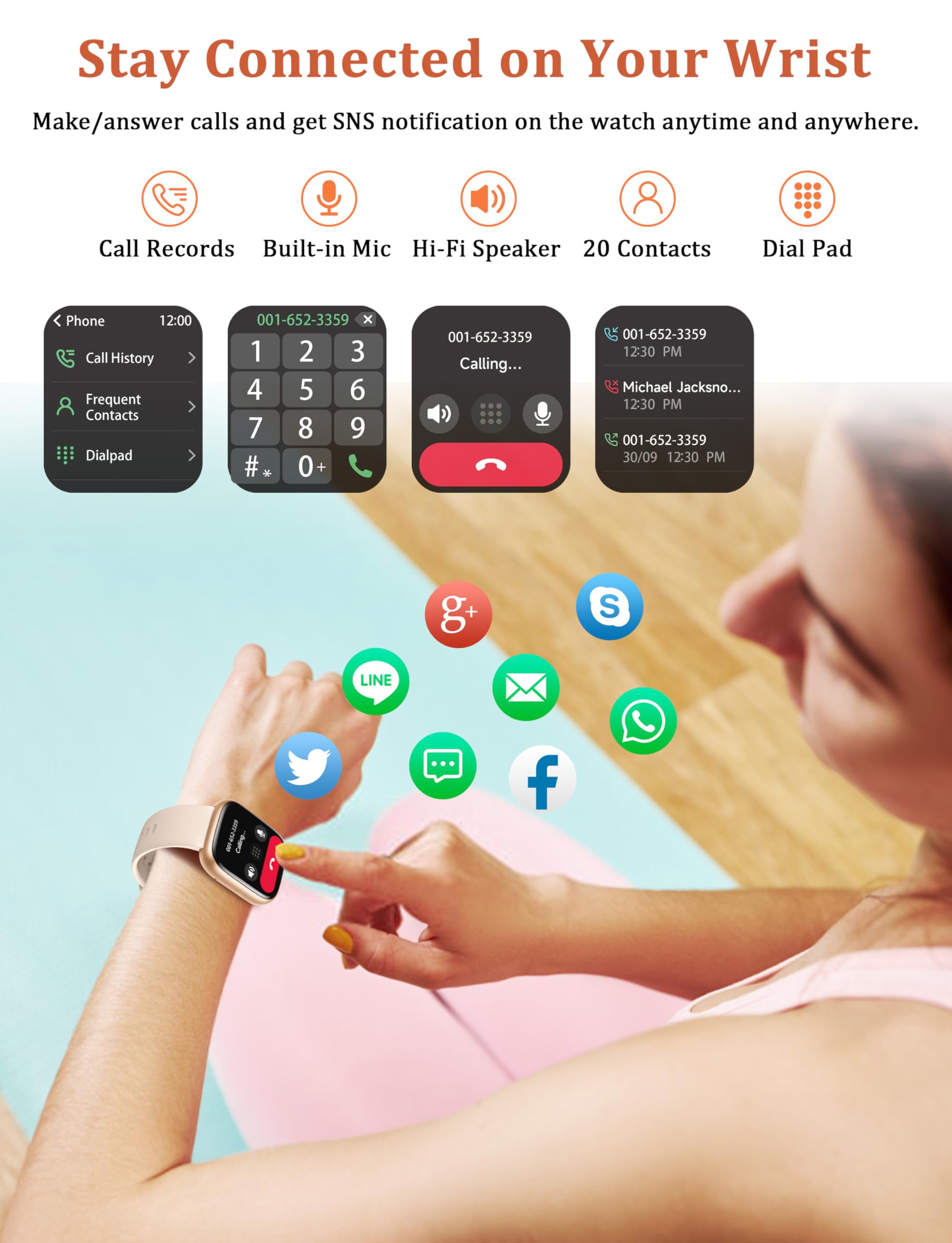 LODIMEKE Smart Watch, Alexa Built-in, Answer/Make Calls 44mm Smartwatc - View 4