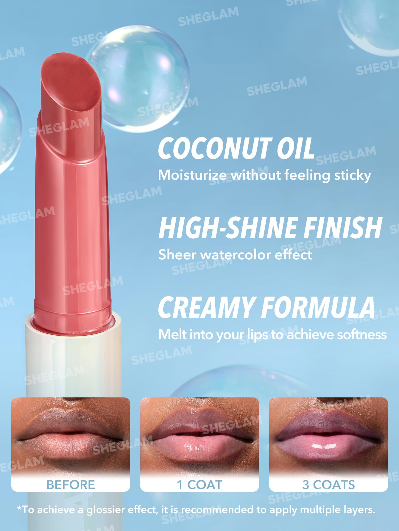 SHEGLAM PoutPerfect Moisturizing Solid Lip Gloss Non Sticky Lipstick w - View 5