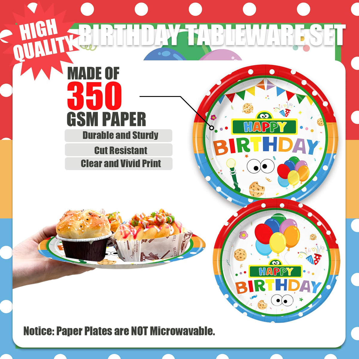 168PCS Party Supplies Cute Theme Birthday Decorations Serve - Galameow Official Imagery - 4